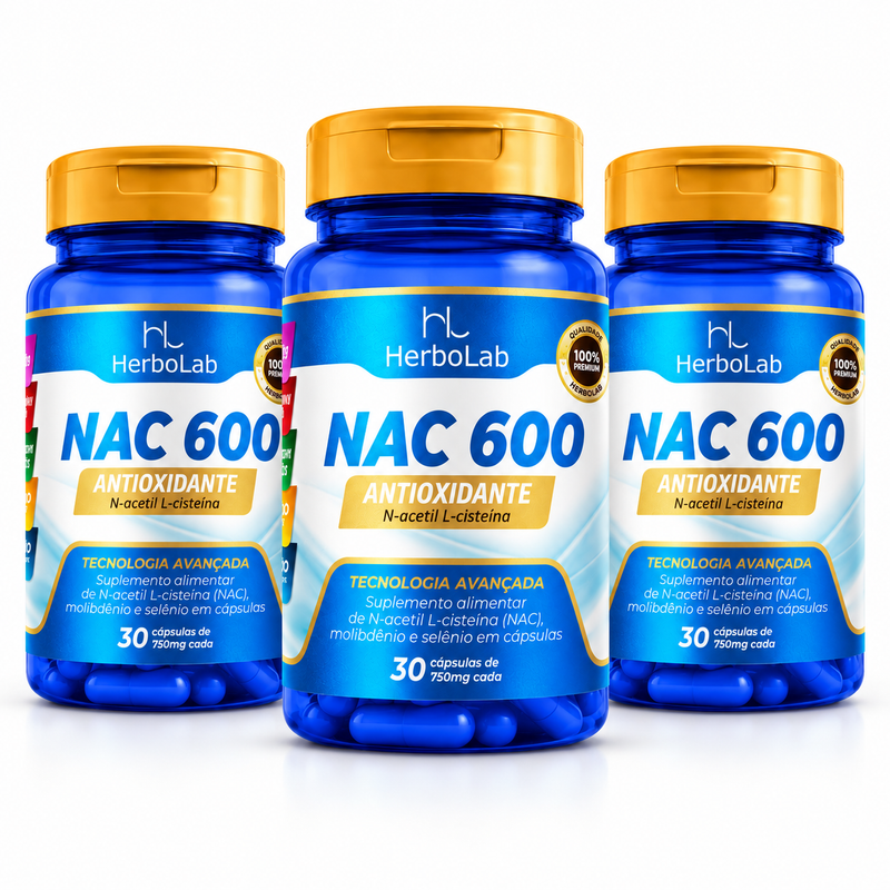 Kit NAC 600 Antioxidante em Cápsulas | Emunora