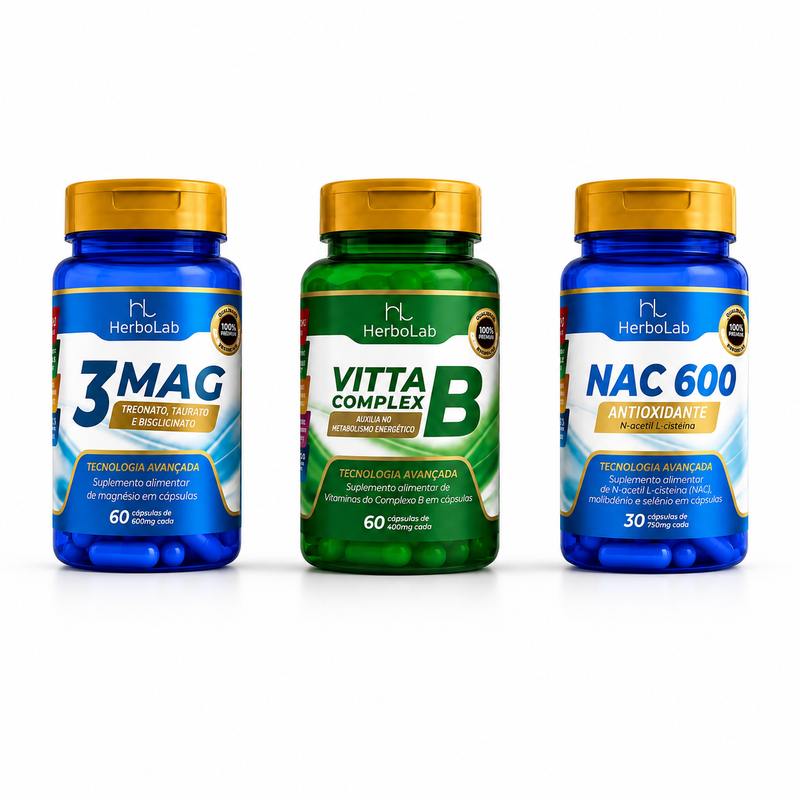 Kit Completo Emunora Magnésio B e NAC | Emunora