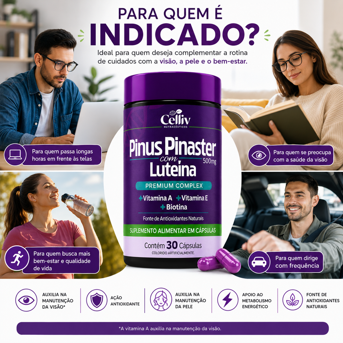 Pinus Pinaster com Luteína 500mg | Emunora
