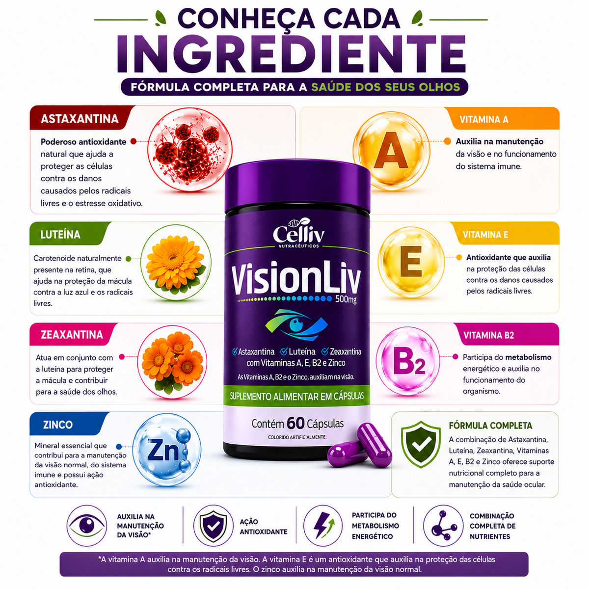 VisionLiv 500mg 60 Cápsulas | Emunora