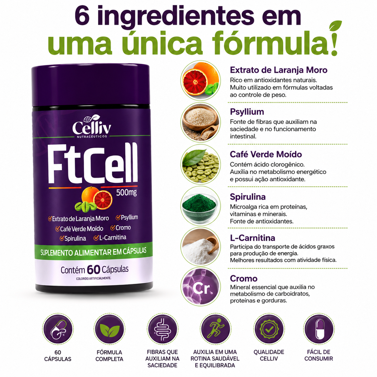 FtCell Suplemento Alimentar em Cápsulas | Emunora
