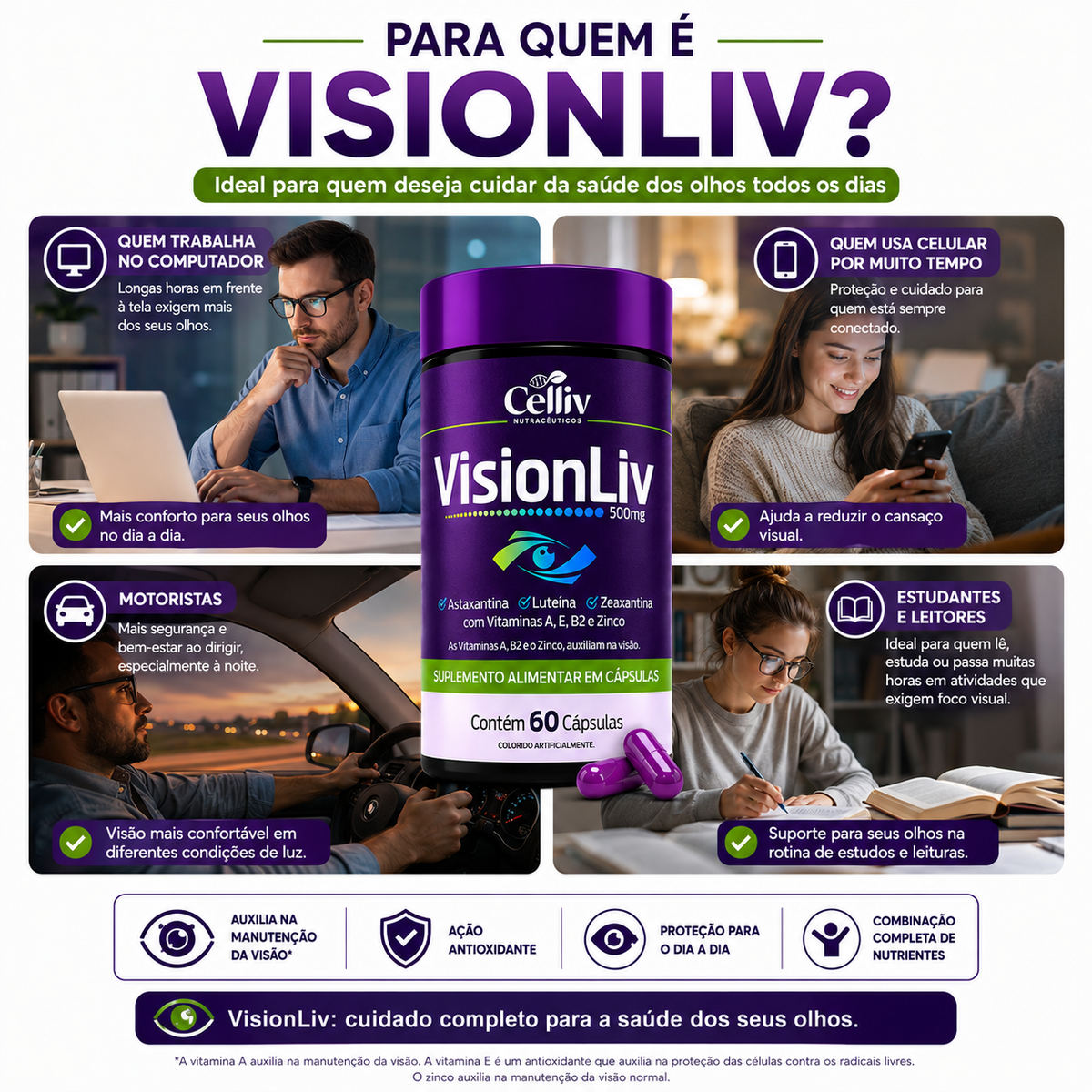 VisionLiv 500mg 60 Cápsulas | Emunora