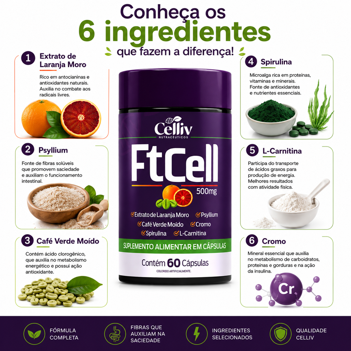 FtCell Suplemento Alimentar em Cápsulas | Emunora