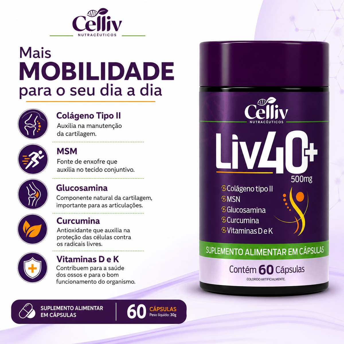 Liv40+ Suplemento para Articulações | Emunora