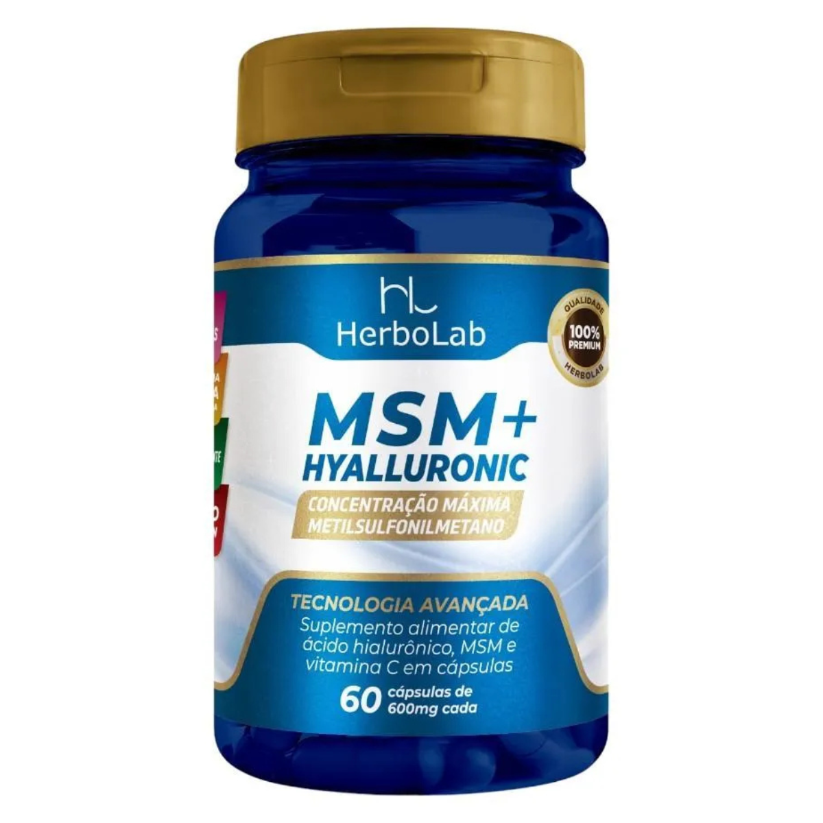 MSM + Hyaluronic com Vitamina C 60 cáps | Emunora